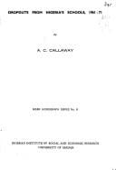 Dropouts from Nigeria's schools, 1961-71