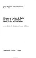 Finanze e ragion di Stato in Italia e in Germania nella prima età moderna