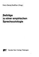 Beiträge zu einer empirischen Sprachsoziologie