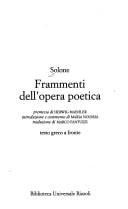Frammenti dell'opera poetica