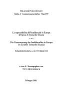 La responsabilità dell'intellettuale in Europa all'epoca di Leonardo Sciascia, Pommersfelden, 6-10 ottobre, 1999