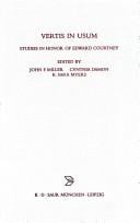 Vertis in usum:  Studies in Honor of Edward Courtney (Beiträge Zur Altertumskunde)