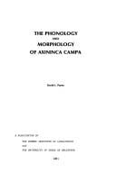 The phonology and morphology of Axininca Campa