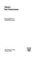 Manier und Manierismus