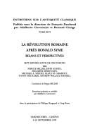 La révolution romaine après Ronald Syme