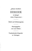 Johann Gottfried Herder im Spiegel seiner Zeitgenossen