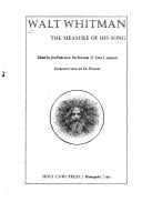 Walt Whitman - the measure of his song