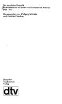 Die Ungeliebte Republik: Dokumentation zur Innen- u. Aussenpolitik Weimars 1918-1933 (Dtv Dokumente) (German Edition)