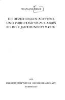 Die Beziehungen Ägyptens und Vorderasiens zur Ägäis