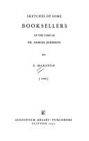 Sketches of some booksellers of the time of Dr. Samuel Johnson