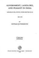 Government, landlord, and peasant in India