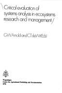 Critical evaluation of systems analysis in ecosystems research and management
