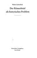 Der Römerbrief als historisches Problem