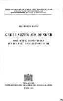 Grillparzer als Denker