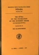 The sūtra on the foundation of the Buddhist order (Catuṣpariṣatsūtra)