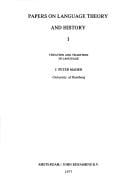 Studies in descriptive and historical linguistics