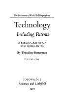 Technology, including patents; a bibliography of bibliographies