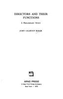 Directors and their functions