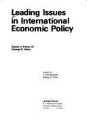 Leading issues in international economic policy: essays in honor of George N. Halm
