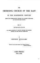 The Orthodox Church of the East in the eighteenth century, being the correspondence between the Eastern patriarchs and the Nonjuring bishops