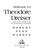 Homage to Theodore Dreiser, August 27, 1871-December 28, 1945