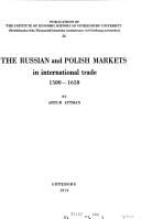 The Russian and Polish markets in international trade, 1500-1650