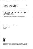 The social significance of speech