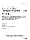 Proceedings of the ASME Dynamic Systems and Control Division--2000