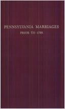 Pennsylvania marriages prior to 1790