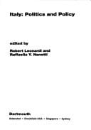 ITALY: POLITICS AND POLICY: V. 2; ED. BY ROBERT LEONARDI