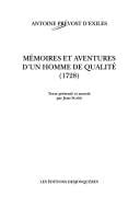 Mémoires et aventures d'un homme de qualité qui s'est retiré du monde