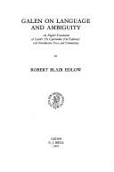 Galen on Language and Ambiguity (Philosophia Antiqua)