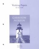 Working papers for use with Managerial accounting