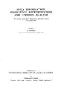 Fuzzy information, knowledge representation, and decision analysis