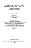 Residue Reviews (Reviews of Environmental Contamination and Toxicology)