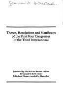 Theses, resolutions and manifestos of the first four congresses of the Third International