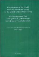 Constitutions of the World from the late 18th Century to the Middle of the 19th Century: Europe: Vol. 2