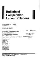 Economic Restructuring and Industrial Relations in Industrialised Countries (Bulletin of Comparative Labour Relations 20)