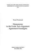 Homonymy in the Uralic Two-Argument Agreement Paradigms
