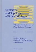 Geometry and topology of submanifolds, VII