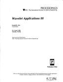 Wavelet applications III