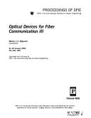 Optical devices for fiber communication III