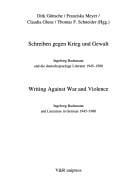 Schreiben gegen Krieg und Gewalt