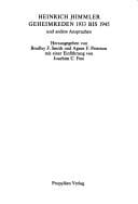Geheimreden 1933 [i.e. neunzehnhundertdreiunddreissig] bis 1945 [i.e. neunzehnhundertfünfundvierzig] und andere Ansprachen