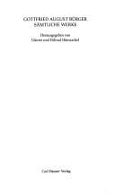 Gottfried August Bürgers Sämtliche Werke