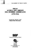 Ideas acerca del origen del hombre americano (1570-1916)