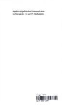 Aspekte der politischen Kommunikation im Europa des 16. und 17. Jahrhunderts