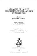 M©♭langes de langue et de litt©♭rature fran©ʹaises du Moyen-age