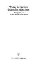 Walter Benjamins "Deutsche Menschen"