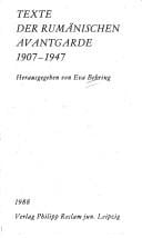 Texte der rumänischen Avantgarde, 1907-1947
